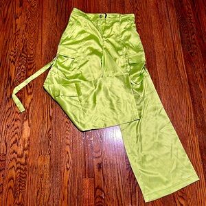 Lime Green Silky Pants